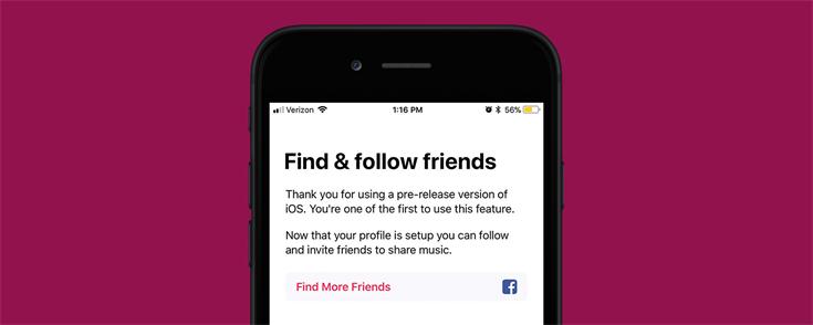 Following friends on Apple Music on iOS 11