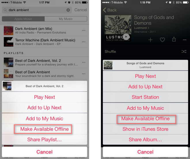 Save Apple Music On your iPhone, iPad or iPod touch