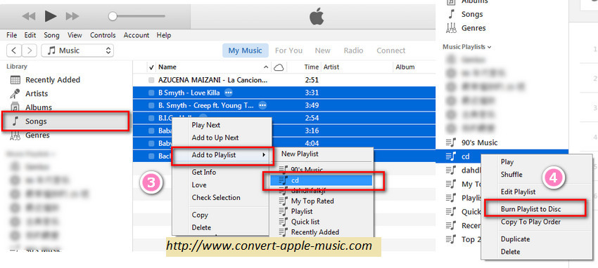 how to burn Apple Music Playlist to CD with iTunes