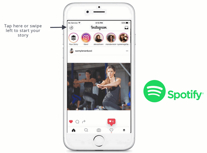 add Spotify music to Instagram Story