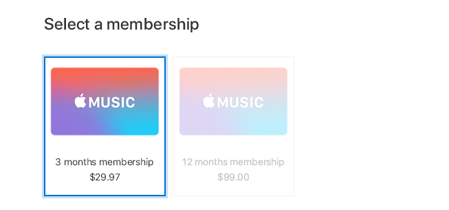 purchase apple music gift card