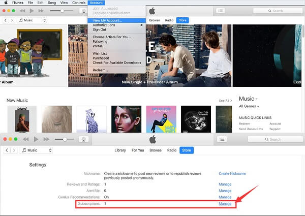 cancel apple music subscription on itunes