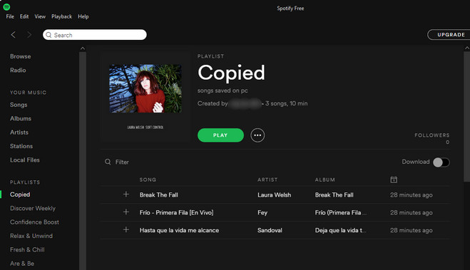 import music from pc to spotify