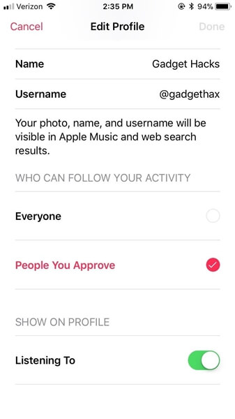 Make Apple Music Private
