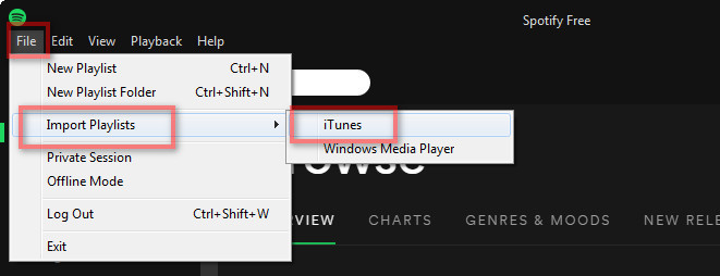 how to sync playlist from itunes to spotify