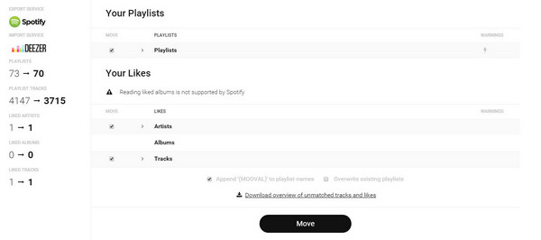 transfer playlist from Deezer to Spotify