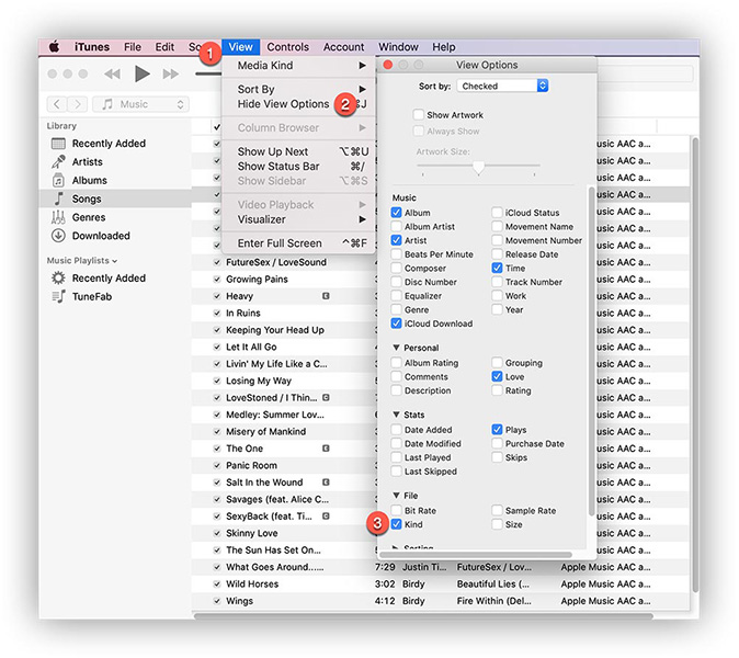 identify which songs have DRM protection