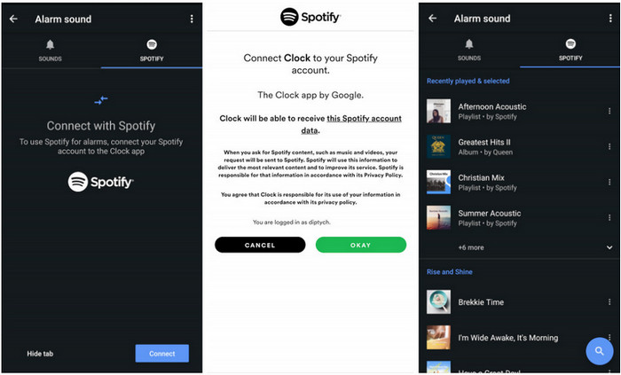 Use Spotify track as Android alarm with Google Clock