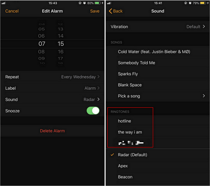 Use Spotify's converted music as an iPhone alarm