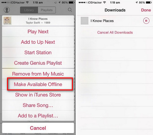 make apple music available offline