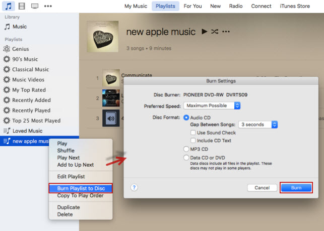 How to burn Apple Music onto a CD