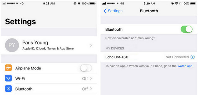 Play Apple Musin on Echo Dot via Bluetooth