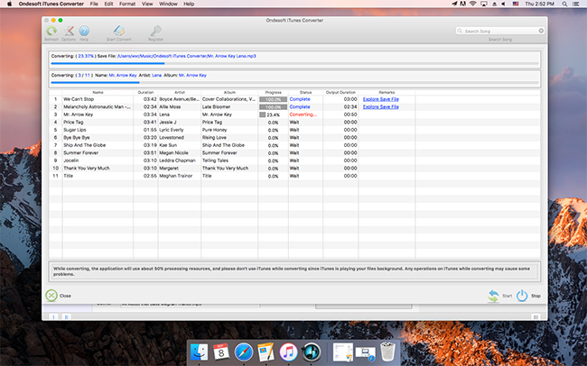 Start the Apple Music t USB Conversion